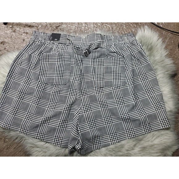 Torrid Size 22 Black White Glenn Plaid Pockets Elastic Waist Shorts Skorts Skirt - Picture 4 of 7